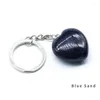 Keychains 1st Natural Heart Shape Agates Sodalite Clear Quartzs Tiger Eye Stone Key Chain Car Handbag Party Gift Size 29x29mm