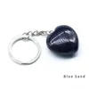 Porte-clés 1 pièces forme de coeur naturel Agates Sodalite clair Quartzs oeil de tigre pierre porte-clés voiture sac à main fête cadeau taille 29x29mm