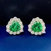 Серьги -грибы S925 Silver Europe America America Fresh Love Emerald Ruby 8 в форме сердца INS продает ювелирные изделия