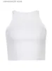 Kvinnotankar camis heyoungirl casual vit ärmlös bomull cami topp kvinnor mode ribbade skörd topp tees dams grundläggande fitness camisole sommar 2021 t230605