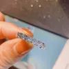 Promise Band 4mm AAAAA Zircon cz ring White Gold Filled Engagement Wedding Rings for women Bridal Fine Party Jewelry Gift