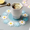 Tafelmatten Kawaii Daisy Placemat Dinerbord Geïsoleerde Pads Mat Antislip Cup Thee Mok Zoete Melk Koffie Decor