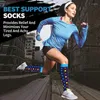 Chaussettes de sport Compression course femmes hommes genou haut cyclisme longue pression bas pour vol voyage athlétique Crossfit