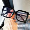 Lunettes de soleil cadres 2023Clear lunettes carrées femmes mode surdimensionné Transparent optique femme Vintage Anti lumière bleue Spectacle