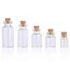 0.5 1 2 3 5ML Mini flacons vides Bouteilles en verre transparent Bocaux avec bouchon en liège Petite bouteille en verre bouchée DIY Décoration pour sable Arts Crafts Project Party Favors JL0098