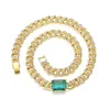 Emerald Gem Women Iced Out Girocollo Collana Catene Gioielli Da Uomo i Oro 18 Carati