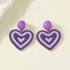 Stud Earrings Fashion Cute Peach Heart Beaded Multilayer Stitching Resin Acrylic Pendant For Women Dangle Earring Jewelry Accessories