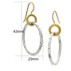 Dangle Earrings Vintage Two-color Metal Connected Round Earring Tribal Gold Silver Color Hollow Circle Drop