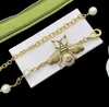Mode Bee Charm Armband Luxury Designer Letter Armband Gold Plated Chain for Women Lady Wedding Jewelry Lovers Gift