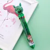 PCS/LOT JUL ELK 10 Färger Bollpoint Pen Transparent Press Ball Penns School Office Writing Supplies Stationery Gift