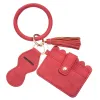 Mode givré poignet porte-clés fête en cuir bouche rouge enveloppe Pu carte sac certificat sac Bracelet anneau en gros