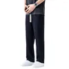 Męskie spodnie Koreańskie moda męskie workowate dresowe spodnie Klasyczne całkowicie mecz stały kolor prosto-nogawkowy dżinsowy szeroki nóg męski szary czarny czarny