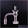 Fumer Pipes 1 Pcs Fl Soudure Spinner Gravé Terp Slurper Blender Quartz Banger Avec Cap Pilier Bas Yareone Sablé 10Mm 14Mm Dhoy8