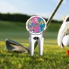 Fourche de golf en métal, impression par transfert de chaleur, fourche verte pliante, accessoires de golf en alliage de zinc