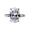 Lovers Oval 4ct Diamond Ring 100% vero argento sterling 925 Anelli per fedi nuziali per le donne Gioielli per fidanzamento con promessa nuziale