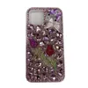 Lüks Bling Diamond Phone Kılıfı Yeni İPhone 15 14 13 13 Pro Max Şeffaf Rhinestone Gir'in Gül Kılıfları İPhone 12 13 6 7 Plus