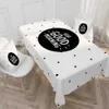 Table Cloth Nordic Simple Black and White Checked Table Cloth Household Waterproof Desk Tea Table Cover Table R230605