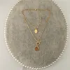 Pendant Necklaces TRENDY GOLD COLOR PRAYER ROUND DISC LAYERED NECKLACE FOR WOMEN