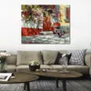 Handgemaakte Scenic Cityscape Canvas Art Kippen die de weg overstaken Brent Heighton Schilderij Artwork Modern Office Loft Decor