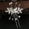 Copricapo 2023 Perle per capelli da sposa con perle Foglie d'argento Forcine per capelli da sposa Fermagli per damigella d'onore Accessori in oro Gioielli per capelli