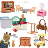 Gevulde Pluche Dieren Bos Familie Pop 1 12 Poppenhuis Keuken Accessoires Mini Model Rendier Dier Miniatuur Meubels Fantasiespel Voor Meisje Geschenken 230605