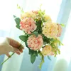 Decoratieve Bloemen 30cm Hortensia Kunstboeket Bruiloft Bloem Voor Bruid Hand Zijde Bloeiende Pioen Fake Home Centerpieces Decor