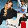 Dames Hoodies Mode Dames Dames Herfst Lange mouw Losse Casual Crop Tops Effen