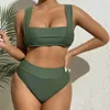 Damenbadebekleidung 2023 Bikini für Frau Sommer Brasilianische Strandkleidung Badeanzüge Zwei Stücke Split Hohe Taille Badeanzug Beachwear Badende