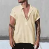 Heren Casual Shirts Heren Top Chique Pure Kleur Sneldrogend Dun Zomeroverhemd Vrijetijdskledingstuk