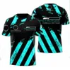F1 Racing Thriped Sleeved Summer Te-Team Team Tucked Round Round Polo Shirt نفس الأسلوب التخصيص