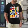 Polos Polos Flagi morskie T-shirt Niestandardowe koszulki Ożywowana koszula męska mens swobodny stylowy