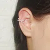 Saplama Küpe 925 Gümüş Kulak Klipler Piercings Cross Kemik Basit Aksesuarlar Alerji Önleme