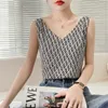 Tanklar Camis Yaz Parlak Lüks Saten İpek Harajuku Kolsuz Moda T-Shirt Top Sıradan Kadınlar Seksi P230605