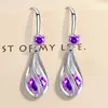 Boucles d'oreilles romantiques en cristal d'argent estampé de luxe pour femmes bijoux de créateurs de mode cadeaux de mariage de fête R230605