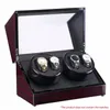 GENBOLI Watch Winders 4 Slots Lak Hout Draaien Elektrische Horloge Doos Stille Motor Display Klok Luxe US Plug Case279K