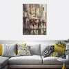 Modern Canvas Art City Scene Brent Heighton Handmade Figurative Oil Painting Contemporary Wall Decor for Living Room