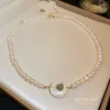 Pendentif Colliers Romantique À La Mode Bijoux Vintage Perles D'eau Douce Collier Avec Lune Femmes Exquis Élégant Perle Naturelle