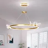 Kroonluchters Nordic Ring Hanglamp Woonkamer Modern Luxe Dineren Kristallen Kroonluchter Slaapkamer Vlinder Luchtvaart Aluminium Licht