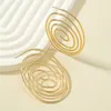 Kolczyki obręcze duże okrągłe kropla złoto kolor drużyny spiralny geometryczny metal przesadzony biżuteria na przyjęcie weselne 124a