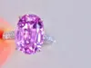 Кластерные кольца lr kunzite 5,8ct тонкие украшения твердые ювелирные изделия Solid 18k Gold Nature Clean 18ct Gemstones Diamonds Женщины для женщин кольцо