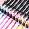 Markers 36/48/80/168 Kleuren Tweekoppige Marker Pen Set Vette Tip Alcohol Gebaseerd Schetsen Markers voor Manga Tekening School Art Supplies 230605