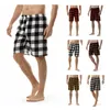 Męskie szorty męskie solidne kolory Plaid Pajama Spodnie Europejski rozmiar Flanel Sport Wo krótki strój kąpielowy Man Swimsuits Gym