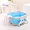 Lavabos de salle de bain Lavabo pliable en silicone Cube pliant en silicone Salle de bains Bassin de bain de pieds en plastique Bain de pieds Lavabo portable Seau de massage Outil pour la maison 230605