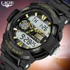 Lige Digital Men Military Watch 50m vattentät armbandsur LED Quartz Clock Sport Male Big Watches Relogios Masculino 230605