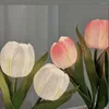 Candeeiros de mesa Tulip Flower Lamp Led Desk Night Light Home Bedroom Living Room Decoration Atmosphere Romântico Presente em vaso para meninas