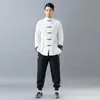 Vêtements ethniques hommes Style chinois coton lin Tang chemise hauts col Mandarin Cardigan japonais Harajuku décontracté manteau rétro bouton Robe