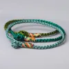 Charm Bracelets Tibetan Lama Monk Hand-Braided Lucky Knots Rope Super Thin Bracelet Blessed By Buddhist Attracts All Good Things Green Cyan