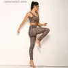 Women's Tracksuits Sports Wear For Women Gym Leopard Print Sexy Bra High Waist Leggings Two Pieces Set Female Tracksuit Fitness Sportswear T230605