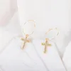 Boucles d'oreilles pendantes couleur or argent pour femmes 2023 tendance dame mode géométrie croix Boucle d'oreille Boucle Doreille Mujer bijoux
