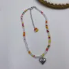 Pendentif Colliers Perles Colorées Clavicule Chaîne Teen Bijoux Cadeau Clavicule Pour Cool Girl